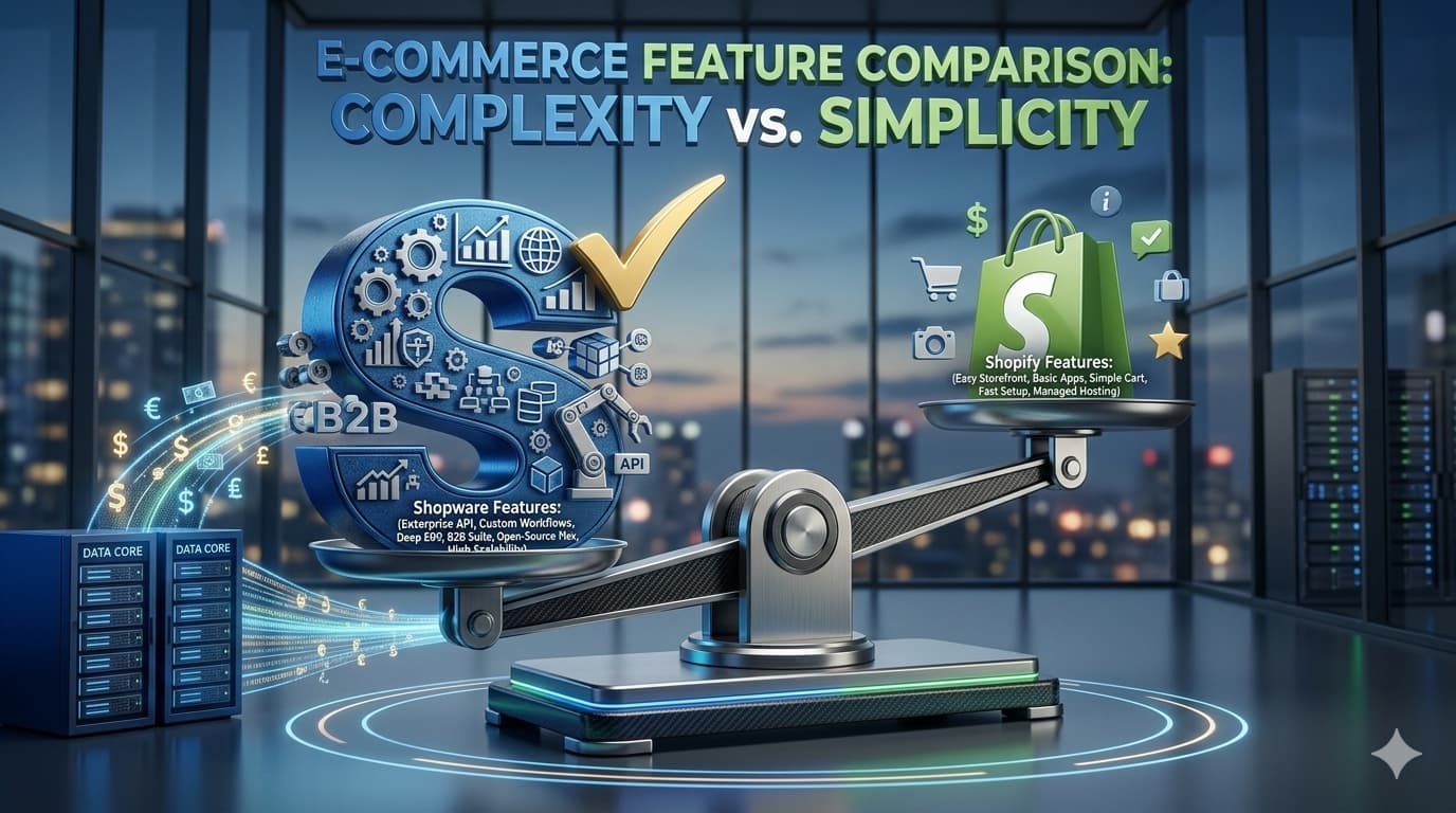 Shopware vs. Shopify - Warum der Mittelstand im B2B auf Shopware setzt Shopware vs. Shopify - Warum der Mittelstand im B2B auf Shopware setzt