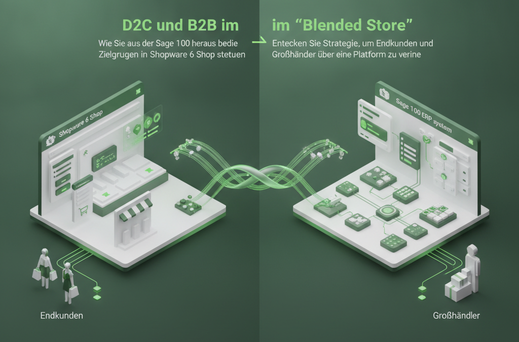 D2C und B2B im „Blended Store“: Wie Sie aus der Sage 100 heraus beide Zielgruppen in einem Shopware 6 Shop steuern